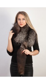 Silver fox fur scarf-collar